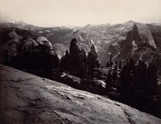 Utsikt från Sentinel Dome, Yosemite, 1865-66.