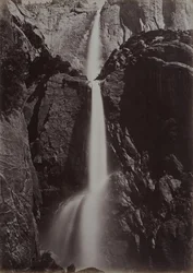 Yosemite Falls, vy från botten, ca 1878 (albumenutskrift)