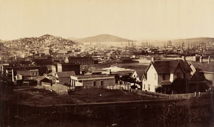 [Stadsfront från Rincon Hill år 1860]