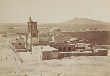 Översiktsvy över San Xavier-missionen, Arizona