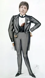 Tecknad av Oscar Wilde (1854 - 1900) av Carlo Pellegrini (1839 - 1889) - i "" Vanity Fair"" den 24 maj