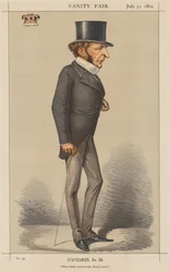 Vanity Fair: Statesman No. 26 When Birth cannot lead, Brains must., 1869.