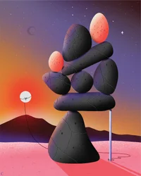 Mot solen, mot oss, 2020 (digital illustration)