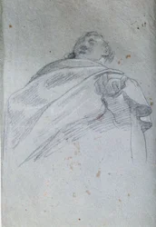 Byst av mandrapering Teckning i bläck och tvätt av Carlo Bononi (1569-1632) 1600-talets Paris. Louvren