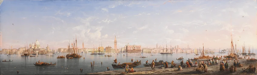 Panoramautsikt över Venedig (tempera på papper)