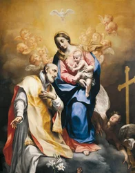 St. Philip Neri med jungfru och barn, av Carlo Cignani (1628-1719) och Felix Cignani (1660-1724)