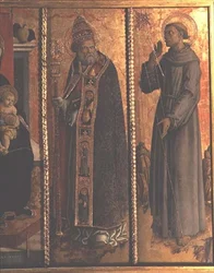 St. Sylvester og St. Francis, detalje fra San Silvestro polytychswed