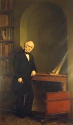Porträtt av Alessandro Manzoni. Målning av De Notaris. Milano Manzoni House.