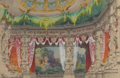 Scenografi för en balett: Don Parasol, 1869.