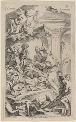 San Carlo Borromeo ger sista nattvarden till pestens offer