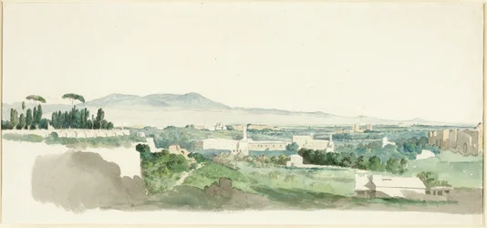 En vy från Palatine Hill, Rom, Alban Hills i fjärran