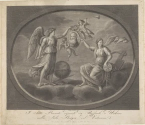 Allegorier om Galileo Galilei Sju planeter målade av Raffaele d