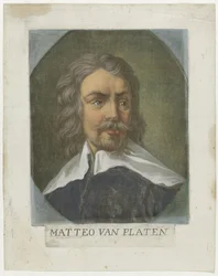 Porträtt av konstnär Matthew von Platen Kunstenaars Zelfportret En in de Galleria degli Uffizi te Florence (serietitel) Självporträtten av Real Galleria di Firenze (serietitel)