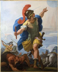 Joshua befaller solen att stå stilla.