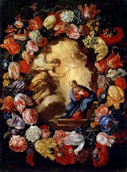Bebådelsen med blommor, 1600- eller tidigt 1700-tal