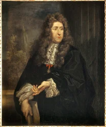 Porträtt av Andre Le Notre (Lenotre) (1613-1700), designer av kungens trädgårdar Målning av Carlo Maratta (1625-1713) 1600-talets sön. 1,12x0,85 m