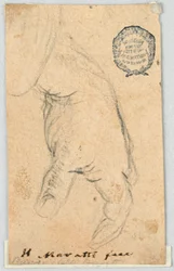 Teckning, Teckning: En hängande vänsterhand, 1650-1700