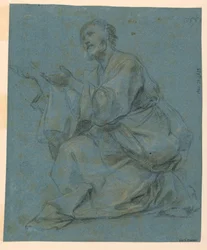 Teckning, Studier: Två sittande män, 1650-1675