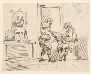 Teckning, En genrescen, 1725-50