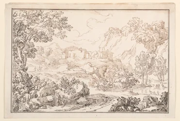Teckning, Ett landskap, 1770-86
