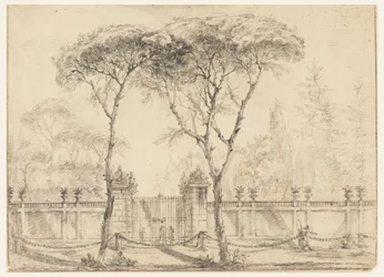Teckning, Vid porten till en villa, 1770-86