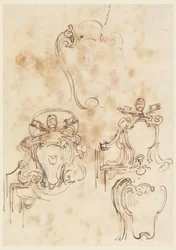 Ritning, Skisser till ramar och täckbrickor, 1758-69