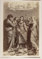 "Den heliga Cecilias extas", kopparstick av okänd konstnär efter en målning av Rafael (1483-1520)