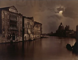 [Nattvy över Canal Grande, Venedig], ca. 1875.