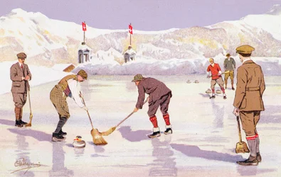 The Curling Rink (färg litho)