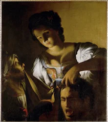 Judith med Holofernes huvud (målning på duk)
