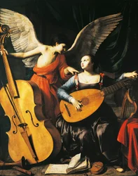 Saint Cecilia and Angel, av Carlo Saraceni (ca 1579-1620), ca 1610