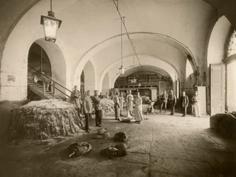 Interiör av den militära läderinsättningen, under det stora kriget (s/v foto)