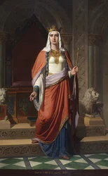 Portrait de la reine Urraque Iere de Leon (1081-1126) (Porträtt av drottning Urraca av Leon och Kastilien) Målning av Carlos Mugica y Perez (1821-vers 1876) 1857 Palais de las Cortes, Madrid