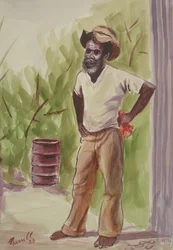 Breaktime, 1989 (wc på papper)