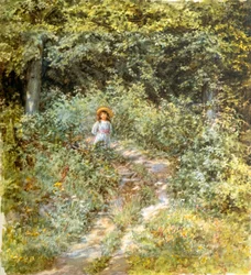 Stigen genom skogen (akvarell)