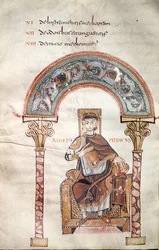 Ms CCII fol.91v Apollo Medicus, från Etymologiae av Isidore av Sevilla