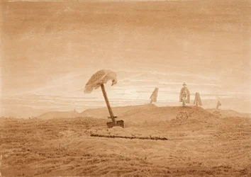 Landskap med gravar, ca 1835-1837