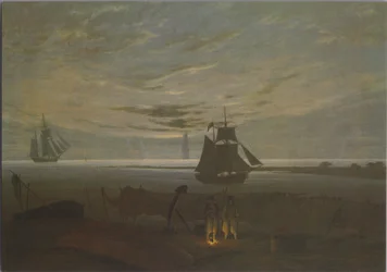 Kväll på stranden vid Östersjön
