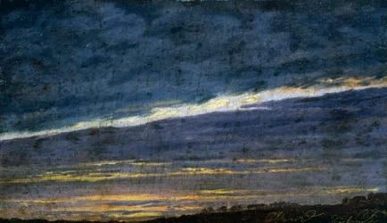 Molnig kvällshimmel
