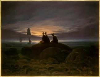 Månuppgång över havet