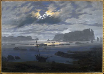 Nordsjön i månskenet (olja på duk)