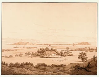 Rügen landskap med en herde