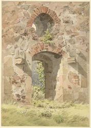 Ruin av det heliga korsets kloster, Meissen, 1824.