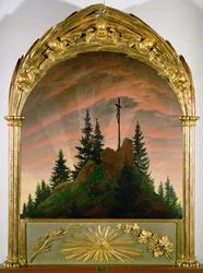 Korset i bergen (olja på duk)