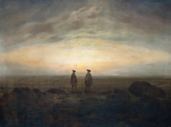 Två män vid havet