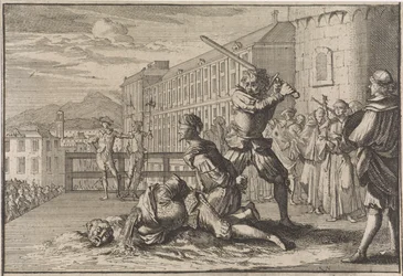 Halshuggning av markisen av Cinq-Mars och François De Thou, 1642