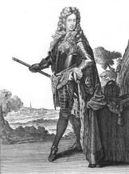 Joseph I, Helige romerske kejsare 1678-1711 - Porträtt av kejsar Josef I av det heliga riket (1678-1711), tysk romersk kejsare” I - teckningar av Caspar Luyken - Graverade & publicerade av Christoph Weigel (Nürnberg 1703).