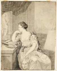 Porträtt av Madame de Poullain