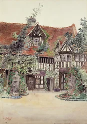 The Smaller Courtyard, Hotel Guillaume le Conquerant, Dives, Frankrike, 1924.