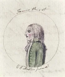 James I, ca 1790 (penna och bläck och wc på papper)